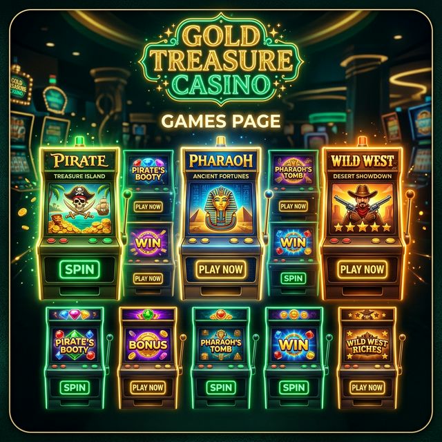 Gold Treasure Casino game library &mdash; 330+ slots, scratch cards, jackpots from Hacksaw Gaming, Relax Gaming, BGaming